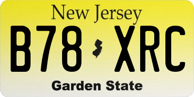 NJ license plate B78XRC