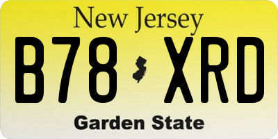 NJ license plate B78XRD