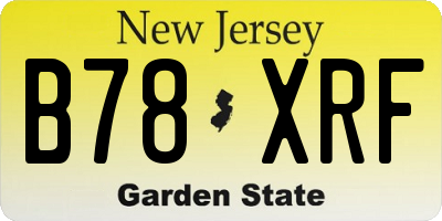 NJ license plate B78XRF
