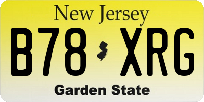 NJ license plate B78XRG