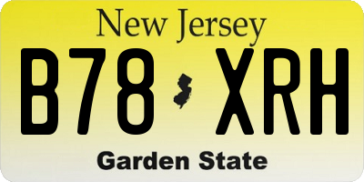 NJ license plate B78XRH