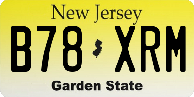 NJ license plate B78XRM
