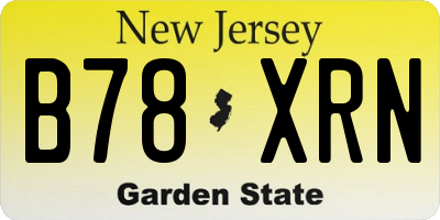 NJ license plate B78XRN