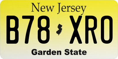 NJ license plate B78XRO