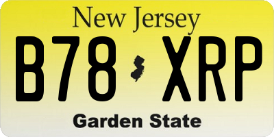 NJ license plate B78XRP