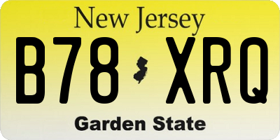 NJ license plate B78XRQ