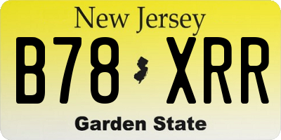 NJ license plate B78XRR