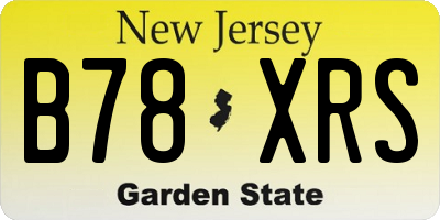 NJ license plate B78XRS