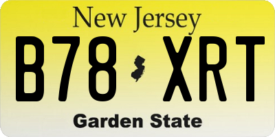 NJ license plate B78XRT