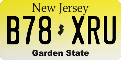 NJ license plate B78XRU