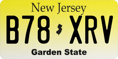 NJ license plate B78XRV