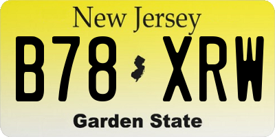 NJ license plate B78XRW