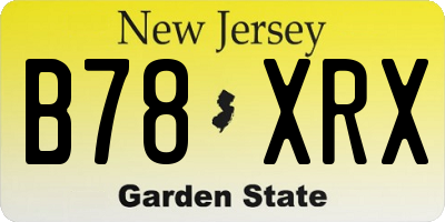 NJ license plate B78XRX
