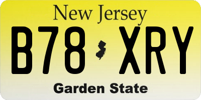 NJ license plate B78XRY