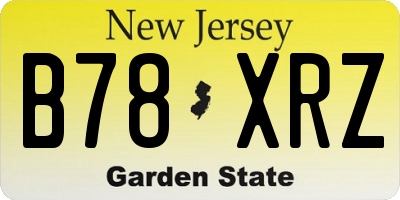 NJ license plate B78XRZ