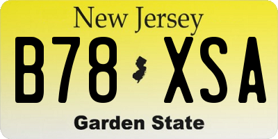 NJ license plate B78XSA