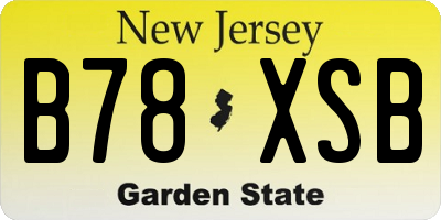 NJ license plate B78XSB