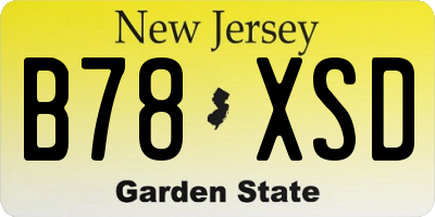 NJ license plate B78XSD