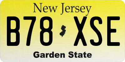 NJ license plate B78XSE