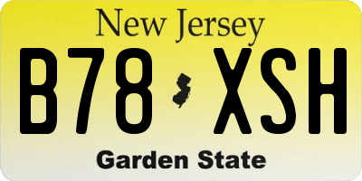 NJ license plate B78XSH