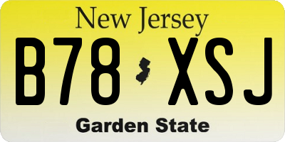 NJ license plate B78XSJ