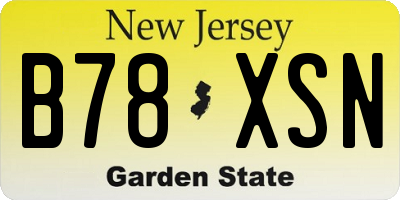 NJ license plate B78XSN