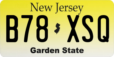 NJ license plate B78XSQ