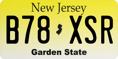 NJ license plate B78XSR