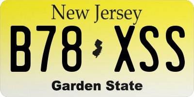 NJ license plate B78XSS