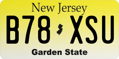 NJ license plate B78XSU