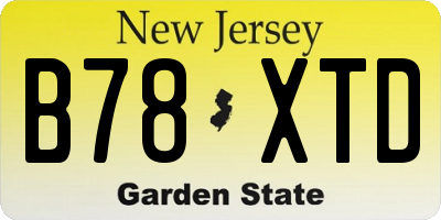 NJ license plate B78XTD