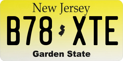 NJ license plate B78XTE