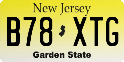 NJ license plate B78XTG