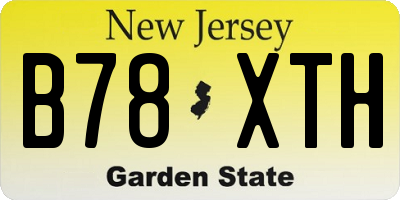 NJ license plate B78XTH
