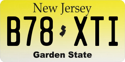 NJ license plate B78XTI