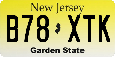 NJ license plate B78XTK