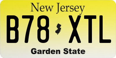 NJ license plate B78XTL