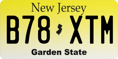 NJ license plate B78XTM
