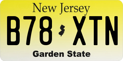 NJ license plate B78XTN