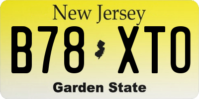 NJ license plate B78XTO