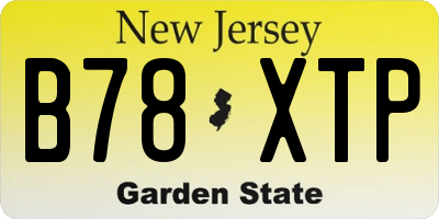 NJ license plate B78XTP