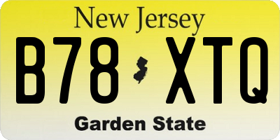 NJ license plate B78XTQ