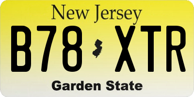 NJ license plate B78XTR