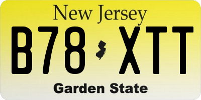 NJ license plate B78XTT
