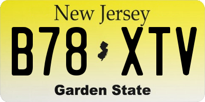 NJ license plate B78XTV