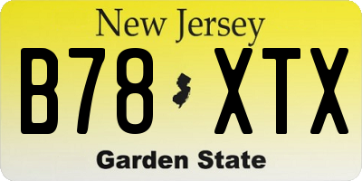 NJ license plate B78XTX