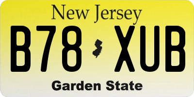 NJ license plate B78XUB