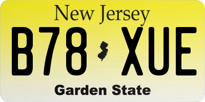NJ license plate B78XUE