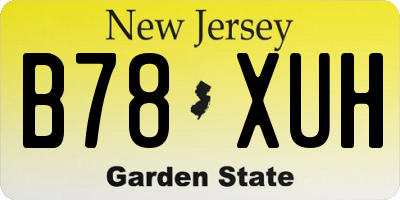NJ license plate B78XUH