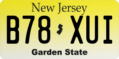 NJ license plate B78XUI